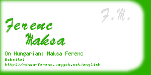 ferenc maksa business card